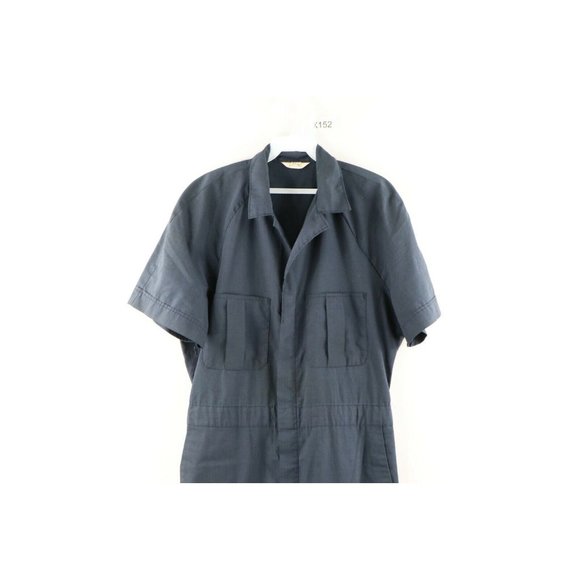 Vintage 60s Big Mac 40 L Distressed Short Sleeve Mechanic Coveralls Bibs USA
